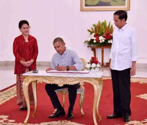 Suguhan Teh dan Bakso, Presiden Jokowi Terima Obama di Kebun Raya Bogor