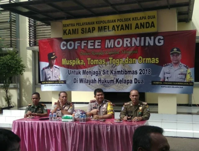 Bersama Kapolres Tangerang Selatan, Polsek Kelapa Dua Gelar Coffee Morning