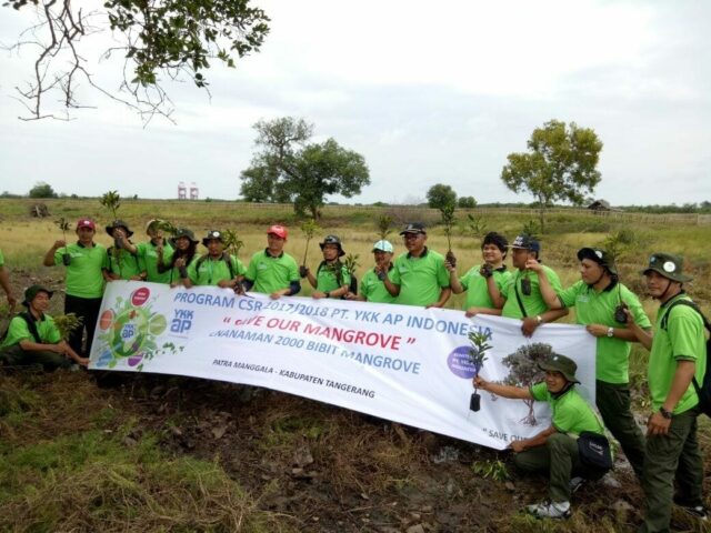 YKK AP Tanam Dua Ribu Mangrove Langka di Desa Patramanggala