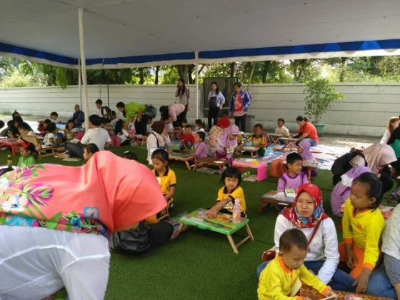Antusias Ribuan Peserta Lomba Porseni Tingkat Paud dan TK Se-Kecamatan Karang Tengah Begitu Meriah