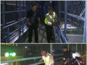 Antisipasi MaraknyaTerjadi Pelemparan Batu, Kapolsub Sektor Palem Semi Aiptu Purwanto Melaksanakan Cek JPO Tol Karawaci