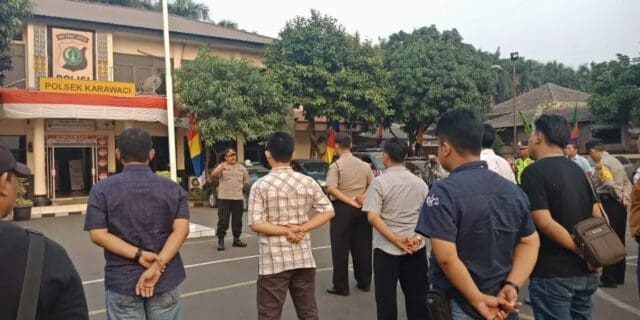 Sambut Hari Raya Idul Adha 1439H, Kapolsek Karawaci Gelar Apel Pengamaman Malam Takbir