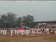 Aiptu Purwanto Hadiri Upacara Penurunan Bendera Merah Putih di Lapangan Porci Cibodas Dalam Rangka Hut RI ke 73