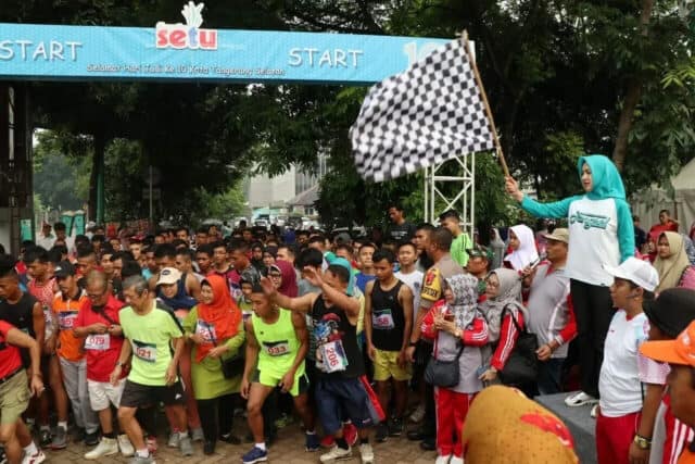 HUT ke-10 Tangsel : Kecamatan Setu Gelar Lomba Gerak Jalan dan Lintas Alam