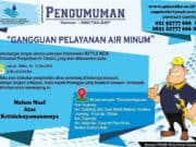 Aliran PDAM TKR Berhenti Malam Ini, Warga Terdampak Diminta Bersiap