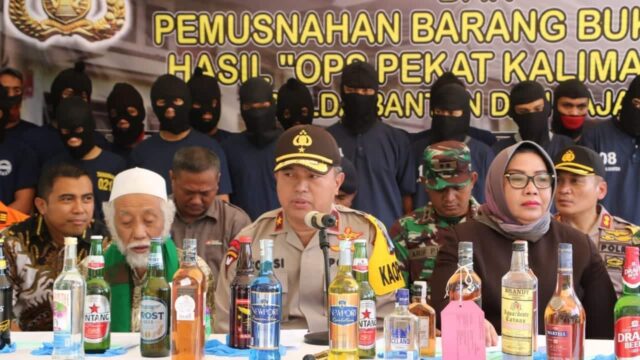 Polda Banten Musnahkan Ribuan Miras Ops Pekat Kalimaya 2018