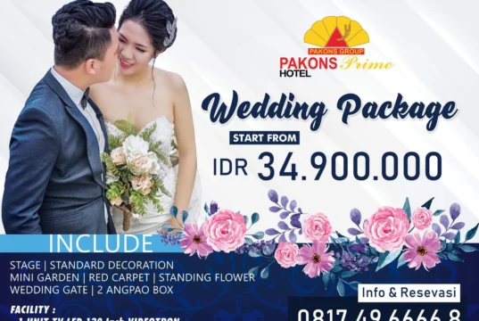 Wedding Package Pakons Prime Hotel Mulai Dari IDR. 34.900.000
