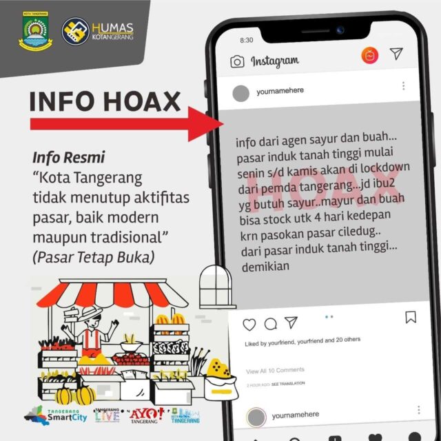 Hoax! Pasar Induk Tanah Tinggi Kota Tangerang Tutup
