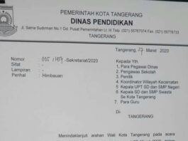 Kepala Sekolah, Guru dan Murid di Kota Tangerang Diminta Donasi Covid-19