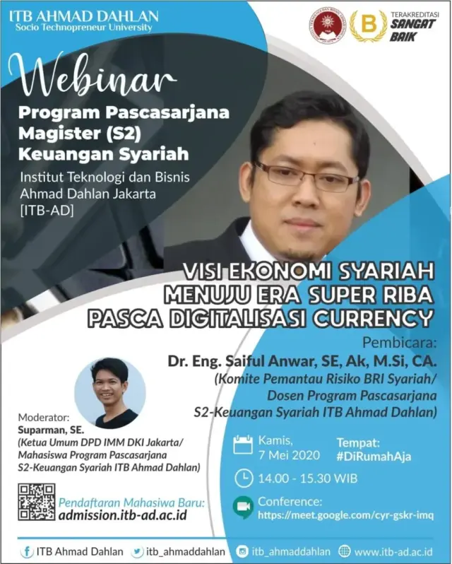 Gelar Webinar, ITB Ahmad Dahlan Khawatirkan Munculnya Era Super Riba Pasca Digitalisasi Currency Gelar Webinar, ITB Ahmad Dahlan Khawatirkan Munculnya Era Super Riba Pasca Digitalisasi Currency