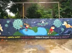 Mahasiswa KKN UNS Membuat Mural sebagai Sosialisasi untuk Warga Bojong Nangka Mural sebagai Sosialisasi untuk Warga Bojong Nangka
