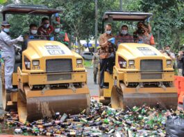 Penegakan Perda, 3.140 Botol Miras Dimusnahkan