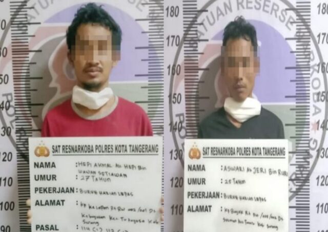 Satresnarkoba Polresta Tangerang Polda Banten Meringkus 2 Pengedar Sabu