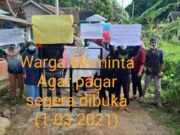Warga Desa Cibuah, Kecamatan Warunggunung, Kabupaten Lebak lakukan unjuk rasa prihal penutupan akses jalan.