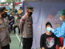 KTJ Polres Metro Tangerang Kota Swab Antigen Warga Mudik, Tiga Reaktif di Isolasi
