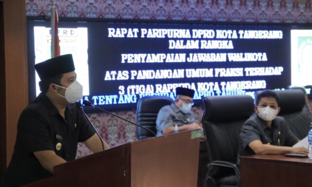 Paripurna, Wali Kota Tangerang Jawab Pandangan Umum Fraksi Terkait 3 Raperda