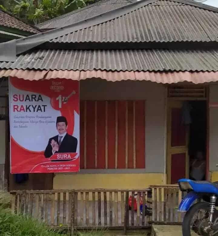 Rumah oknum BPD Desa Sobang inisial M (20) yang menyalahi wewenang dan berpolitik.