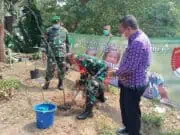 Didampingi Danramil 03/Legok, Kasi Ter Korem 052/Wkr Melakukan Penanaman Pohon
