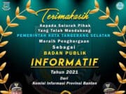 Tiga Tahun Berturut-turut Tangsel Raih Penghargaan Keterbukaan Informasi