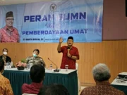 Anggota DPR RI Ananta Wahana saat memberikan sambutannya dalam kegiatan sosialisasi “Peran BUMN untuk Pemberdayaan Umat” di Rumah Makan Telaga Seafood, Kota Tangerang Selatan, Minggu (26/12/2021).