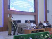 Camat Pagedangan, Akhmad Zainudin saat memberikan sambutannya di kegiatan Musrenbang 2023 di Kecamatan Pagedangan.