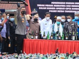 Jelang Puasa, Pemusnahan Narkotika dan Ribuan Botol Miras Polrestro Tangerang Kota