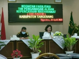 Kepala Kajari Kabupaten Tangerang Nova Eliza Siregar saat menjelaskan Program Pakem.
