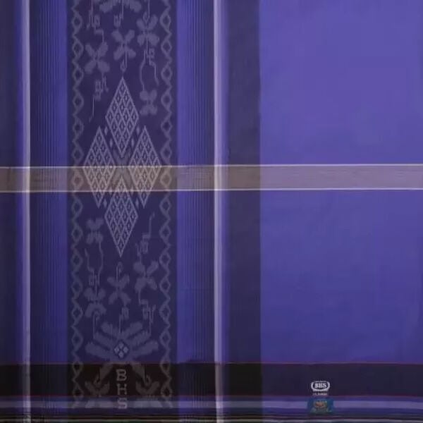 Sarung Classic BHS Gold Motif Tumpal Kembang Gerimis Biru