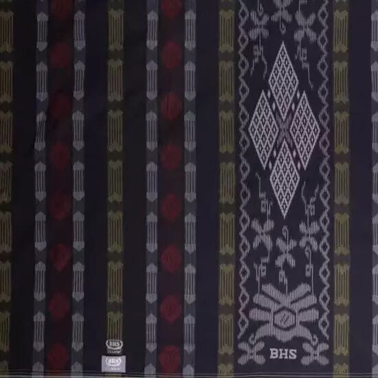 Sarung Classic BHS Silver Motif Kawung Lampion Hitam Kuning