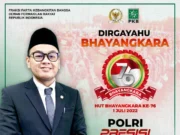 Anggota Komisi III DPR-RI Moh. Rano Alfath mengucapkan selamat dan menyatakan apresiasinya pada peringatan HUT Ke-76 Bhayangkara.