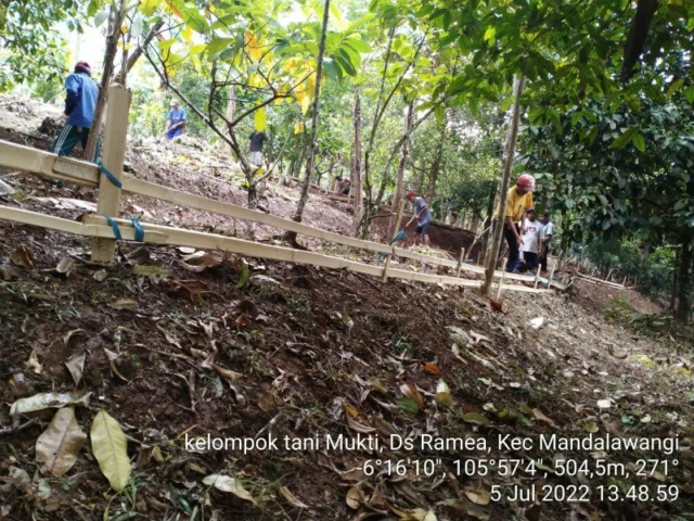 Kegiatan konservasi lahan dari program Flood Management in Selected River Basins (FMSRB) kepada kelompok Tani di Kabupaten Pandeglang.
