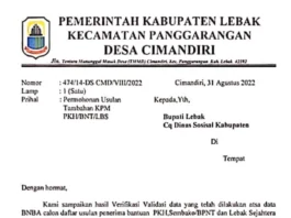 Pemerintah Desa Cimandiri Usulkan Permohonan Tambahan KPM.