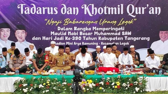 Ribuan Warga Kecamatan Legok Antusias Mengikuti Kegiatan Tadarus dan Khotmil Qur'an