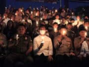 Bareng Polisi, Suporter Persikota Tangerang Doa Bersama Solidaritas Untuk Kanjuruhan
