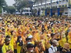 Rangkaian HUT Golkar ke-58 di Kota Tangerang, Stadion Benteng Berwarna Kuning Rangkaian HUT Golkar ke-58 di Kota Tangerang, Stadion Benteng Berwarna Kuning