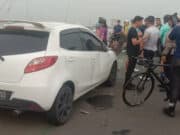 Ngantuk, Enam Pesepeda Diseruduk Sedan di PIK 2 Jakarta-Banten Alami Luka-Luka