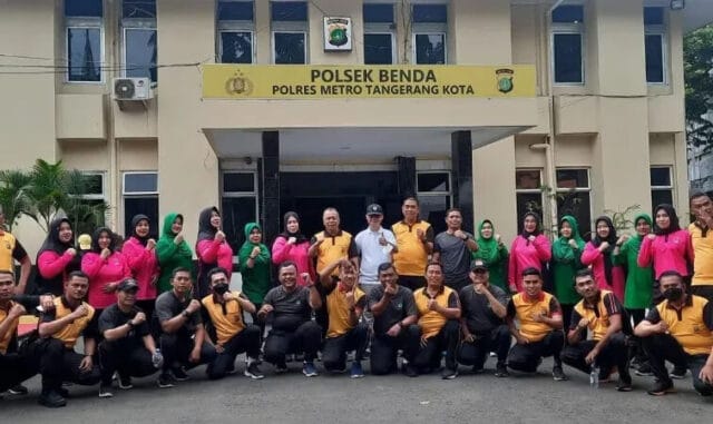 Lewat Olahraga Bersama, Polsek Benda dan Koramil 02 Batuceper Semakin Bersinergi