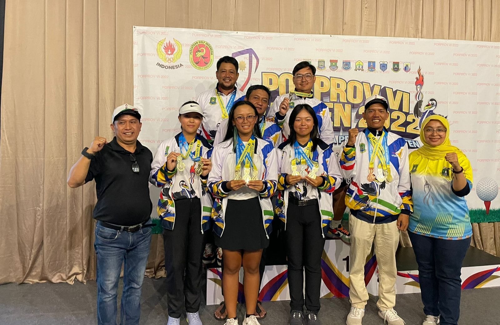 Sabet 4 Emas, Tim Golf Kota Tangerang Juara Umum Porprov Banten 2022