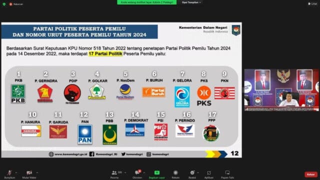 Kemendagri Lakukan Sosialisasi Penetapan Partai Politik Peserta Pemilu Tahun 2024