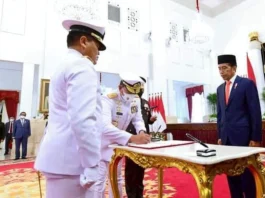 Presiden Jokowi Lantik Muhammad Ali sebagai KSAL di Istana Negara