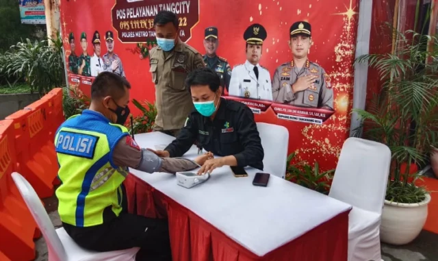 Personil Pengamanan Nataru di Kota Tangerang di Cek Kesehatan, Ini Hasilnya