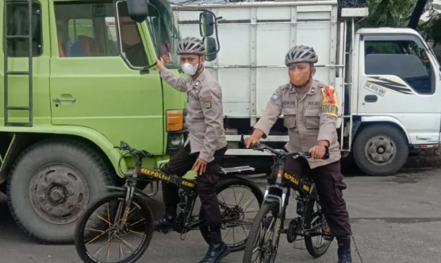 Patroli Sepeda Polisi di Pos PAM Rest Area KM 13, Ini Harapan Kapolres