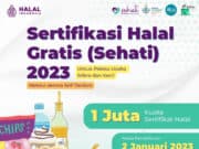 Satu Juta Kuota, Sertifikasi Halal Gratis 2023 Dibuka
