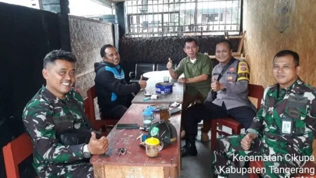 Bhabinkamtibmas Polsek Cikupa Polresta Tangerang Laksanakan Guyub TNI