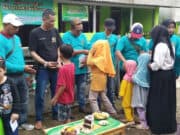 Rayakan Milad ke 3, Redaksi Media kabarindcybernews Gelar Satuanan Anak Yatim-Piatu
