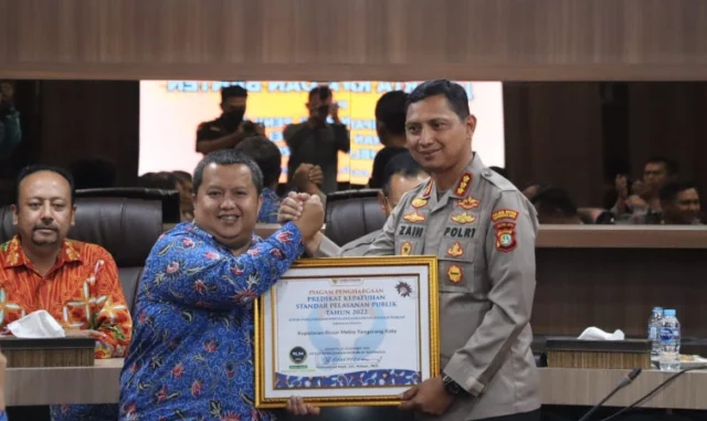 Kepatuhan Pelayanan Publik Tertinggi, Ombudsman RI Beri Penghargaan Polres Metro Tangerang Kota