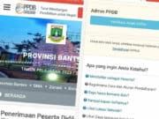 Foto : Tampilan web PPDB online Banten. (Istimewa)