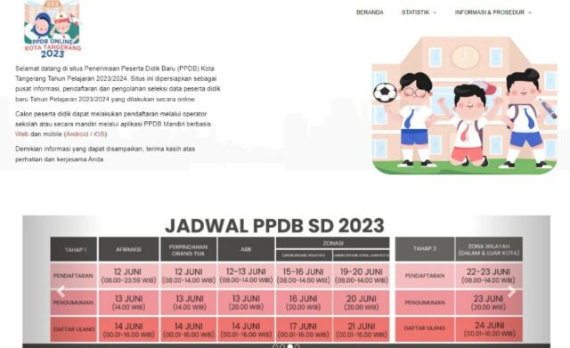 Simak Tanggalnya! Ini Jadwal PPDB tingkat SD di Kota Tangerang 