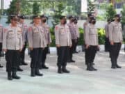 Anggota Polresta Tangerang terlebih dahulu melaksanakan apel pagi, Foto. (Istimewa)