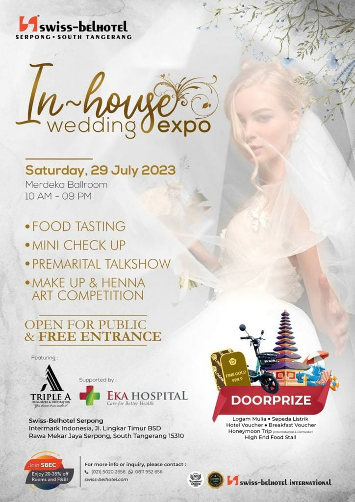 Bertabur Hadiah, Kolaborasi Triple A Organizer Bersama Swiss Bell Hotel Serpong Hadirkan In-House Wedding Expo, Simak Tanggalnya?